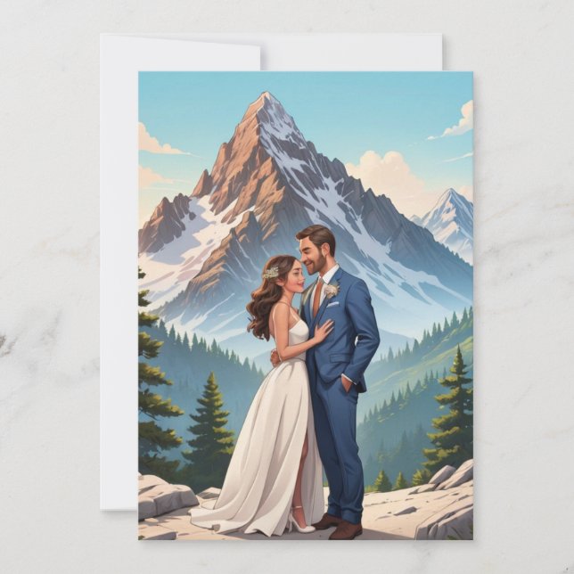 modern lycklig för evigt vigselreception  inbjudningar (Framsida)