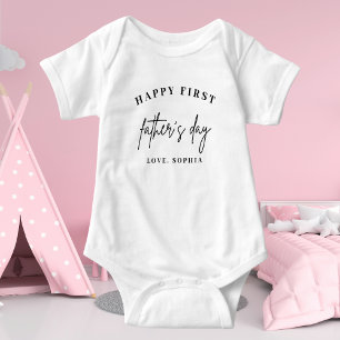 Modern Lycklig första Fars dag Anpassat namn T Shirt