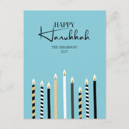 Modern Lycklig Hanukkah Candles Helgdag vykort
