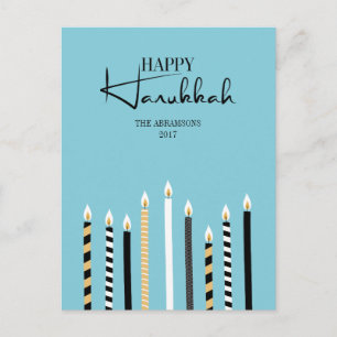 Modern Lycklig Hanukkah Candles Helgdag vykort
