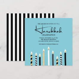 Modern Lycklig Hanukkah Candles Julfest Card Inbjudningar