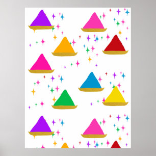 Modern Lycklig Holi Hindu Festival Färg Design Poster