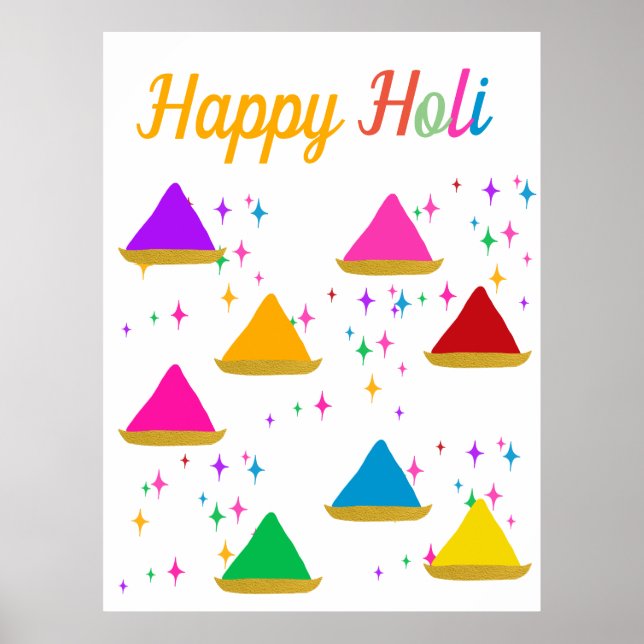 Modern Lycklig Holi Hindu Festival Färg Design Poster (Framsidan)