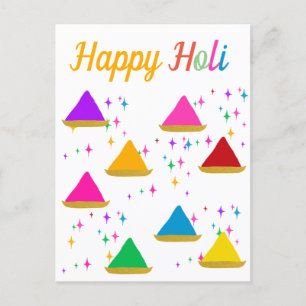 Modern Lycklig Holi Hindu Festival Färg Design Vykort