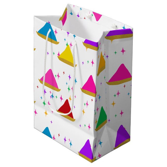 Modern Lycklig Holi Hindu Festival Färg Mönster (Framsidan Vinklad)