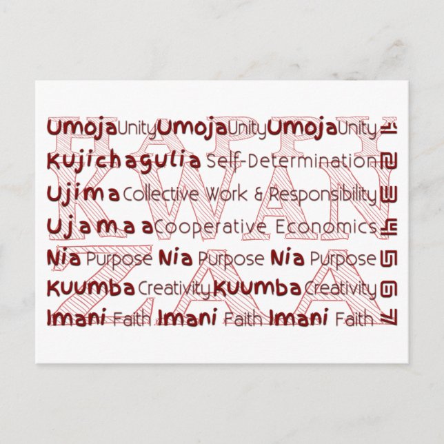 Modern Lycklig Kwanzaa Helg Vykort (Framsida)