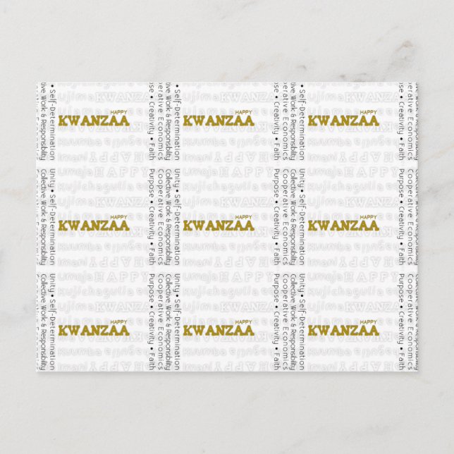 Modern Lycklig Kwanzaa Vykort (Framsida)