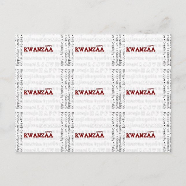 Modern Lycklig Kwanzaa Vykort (Framsida)