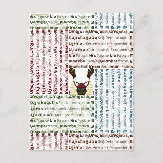 Modern Lycklig Kwanzaa Vykort (Framsida)