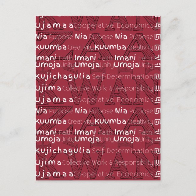 Modern Lycklig Kwanzaa Vykort (Framsida)