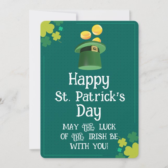 Modern Lycklig St. Patricks Dag Önskning Inbjudningar (Framsida)