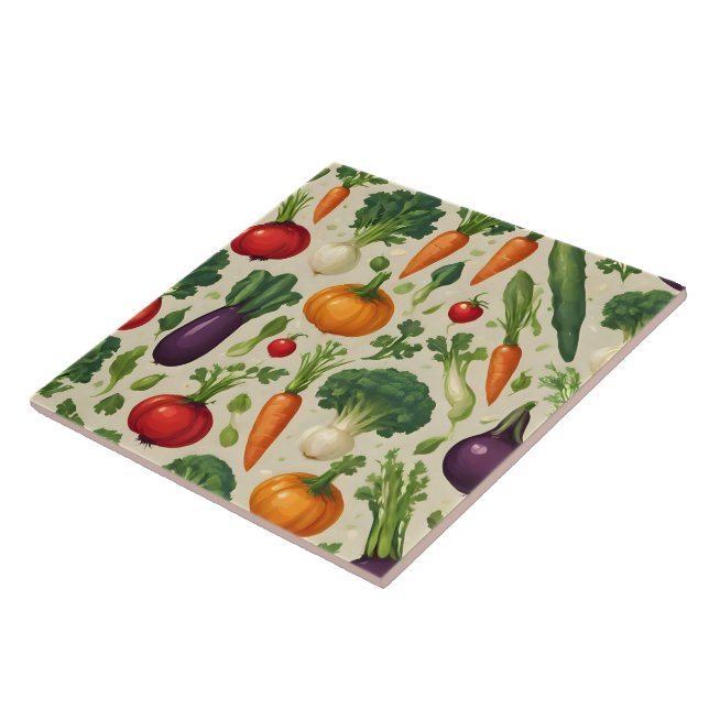 Modern Lycklig Vegetables Healthy Food Collection Kakelplatta (Sidan)