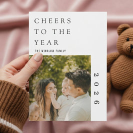 Modern lyckligt nytt år fotokollagekort | Elegant Julkort