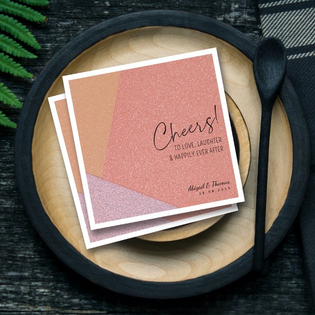 Modern, lyckligtvis allt efter Bröllop fetstil Pappersservett (Modern Happily Ever After Wedding Bold Geometric Napkins)