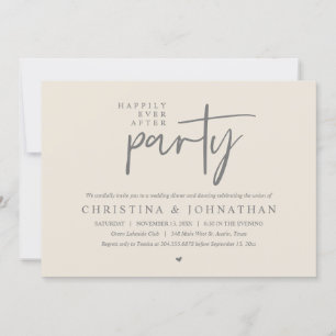 Modern lyckligtvis ända efter Party Bröllop-middag Inbjudningar