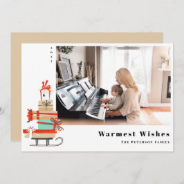 Modern, lysande julhälsning i mitten av århundrade julkort