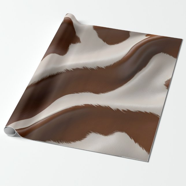 Modern Lyx Elegant Falsk Koxläder Kollektion Presentpapper (Utrullad)