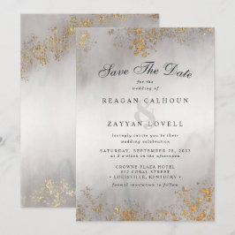 Modern Lyx Guld Fläckar Grå Dimma Spara Datum Datumet