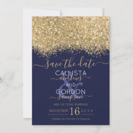 Modern Lyx Guld Marin Glitter Konfetti Bröllop Spara Datumet
