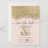 Modern Lyx Guld Rosa Glitter Konfetti Bröllop