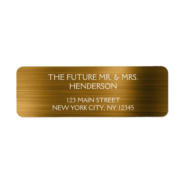 Modern lyx i Eleganten Gold Foil Returadress Etikett (Framsidan)
