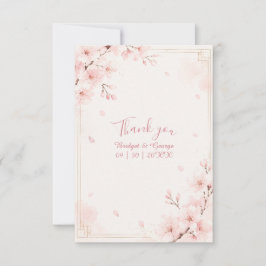 Modern Lyx Sakura Bröllopsblomma Tack Kort