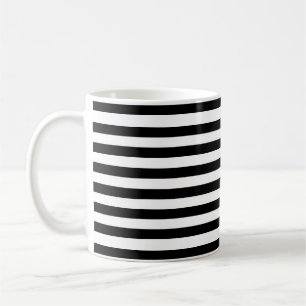 Modern lyx svart och vit rand mönster kaffemugg