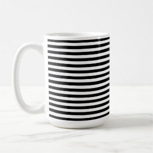 Modern lyx svart och vit rand mönster kaffemugg