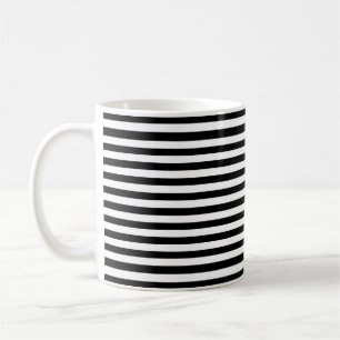Modern lyx svart och vitt rand mönster kaffemugg