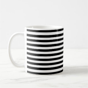 Modern lyx svart och vitt rand mönster kaffemugg