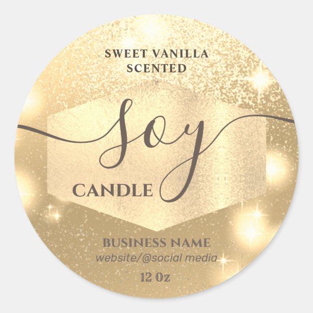 Modern lyxig glans skript sojljus etikett (Framsida)