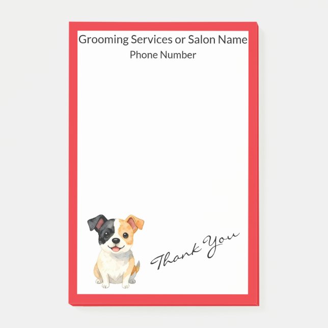 Modern Lyxig Grooming Hund Personlig Kollektion Post-it Block (Framsida)