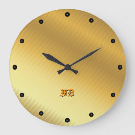 Modern Lyxig Guldgradient Gotisk Monogram Stor Klocka