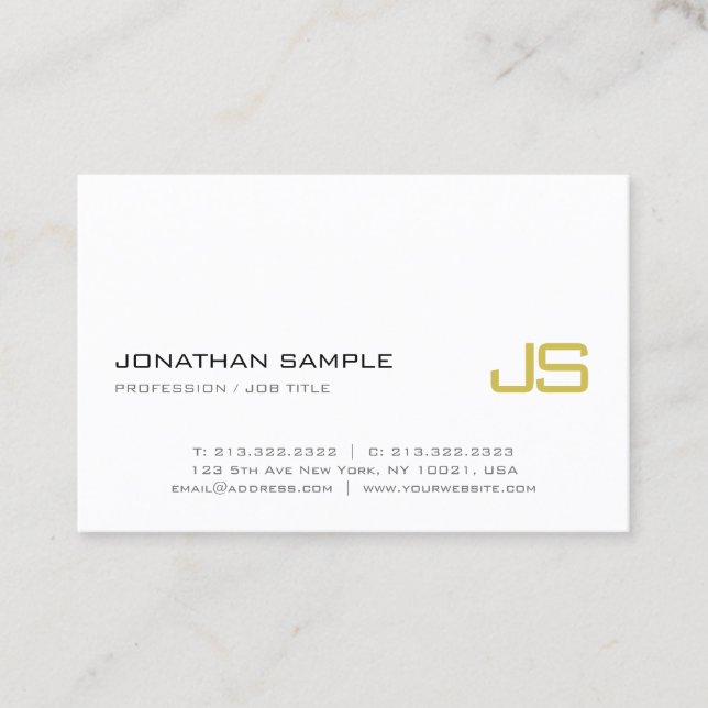 Modern lyxig trendig för elegant guld- visitkort (Framsida)