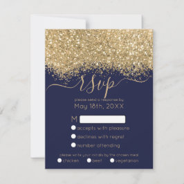 Modern lyxiury Guld Glitter Confetti Bröllop OSA Kort