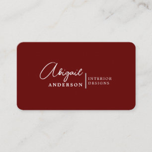 Modern lyxProfessionell Burgundy Namnteckning Visitkort