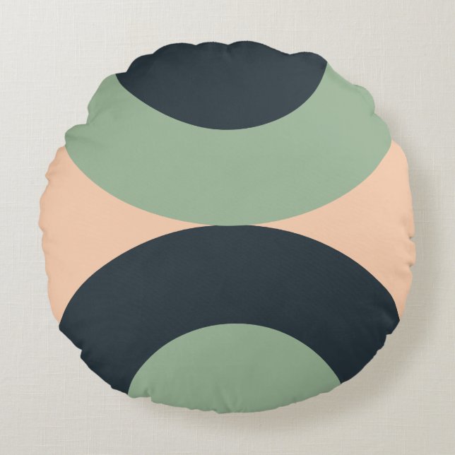 Modern lyxskiffer i medelårhundradet rund kudde (Framsidan)