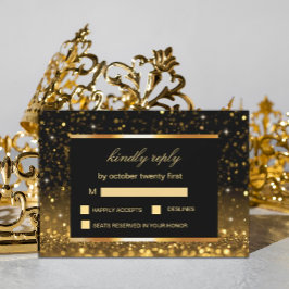 Modern lyxur Guld Black Sparkles OSA Kort
