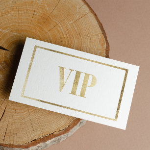 Modern lyxvit VIP-kortmedlem i guld Visitkort