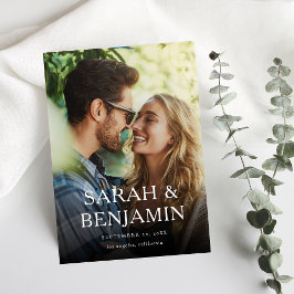 Modern M Photo Lodrät Chic Spara datum Inbjudningar