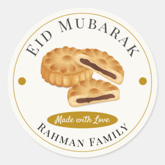 Modern Maamoul Date Cookies Islamic Eid Mubarak Runt Klistermärke