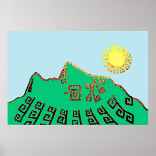MODERN MACHU_PICCHU CUSCO PERU TECKNING POSTER