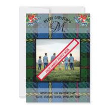 Modern MacLeod-Klans Tartan Photo Julafton Card