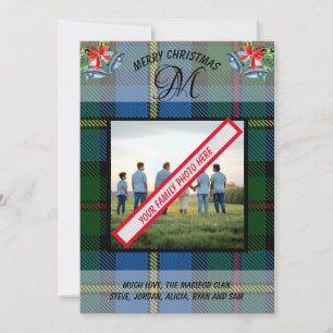 Modern MacLeod-Klans Tartan Photo Julafton Card Julkort