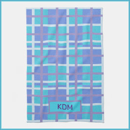 Modern Madras Lila och Blue Kökshandduk