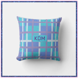 Modern Madras Snyggt Lila och Blue Pillow Kudde