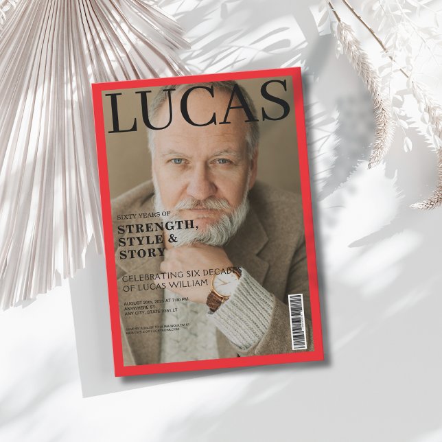 Modern magasintäckning 60:e Födelsedagsfesten Inbjudningar (Skapare uppladdad)