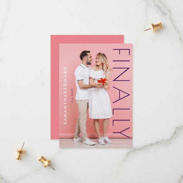 Modern magazin-utseendet Slutligen Foto Spara Datumet (Fram/Back In Situ)