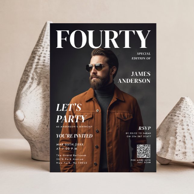 Modern Magazine Cover Photo 40th Birthday Party    (Skapare uppladdad)