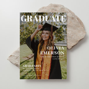 Modern Magazine Cover Studenten Inbjudningar